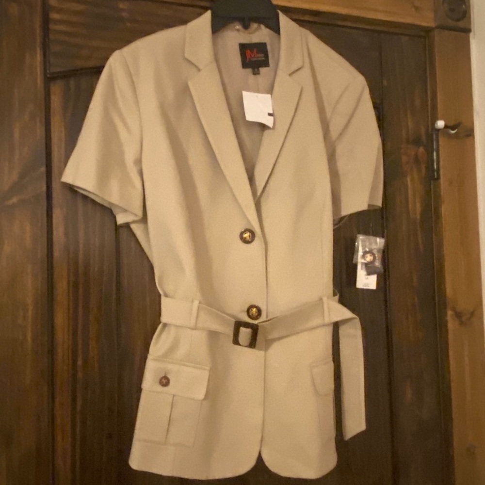 Tan Short Sleeve Jacket with belt